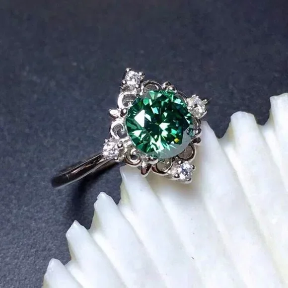 High Quality Zircon Ring Green Crystal CZ Rings For Women, HA4435-6 - Picture 6 of 6